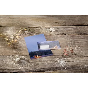 4004360770180 - Motivpapier Christmas Chapel A4 Winterwald-Motiv für Drucker Kopierer geeignet FSC®-Papier blau 100 Blatt