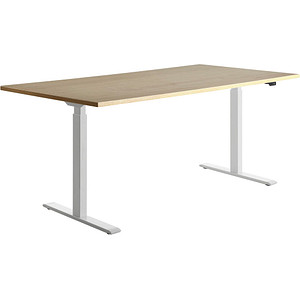 4014296873824 - Sitz-Steh-Schreibtisch E-Table TTS18080WA elektrisch höhenverstellbar 70-120cm (H) 180cmx80cm (BxT) rechteckig ahorn   Weiß 