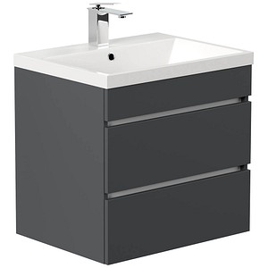 POSSEIK Waschbecken mit Unterschrank FELLINI 60 grafit 60,0 x 48,0 x 58,4 cm