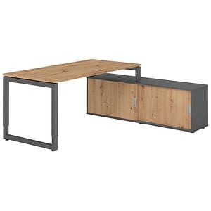 4032062332504 - Schreibtischkombination RSE16 höhenverstellbar  rechteckig asteiche   graphit 4032062332504 Hammerbacher