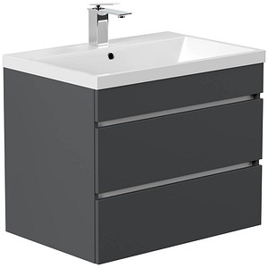 POSSEIK Waschbecken mit Unterschrank FELLINI 70 grafit 70,0 x 48,0 x 58,4 cm