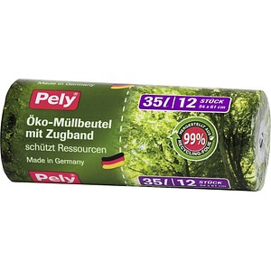 4007519086095 - 12 x Öko-Müllbeutel 35 Liter 4007519086095 Pely