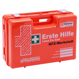 LEINA-WERKE Erste-Hilfe-Koffer Pro Safe KFZ-Werkstatt DIN 13157 orange