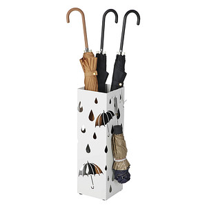 6955880315390 - Songmics - Regenschirmständer aus Metall quadratischer Schirmständer Wasserauffangschale herausnehmbar mit Haken 155 x 155 x 49 cm weiß LUC49W 6955880315390 - Songmics - Regenschirmständer aus Metall quadratischer Schirmständer Wasserauffangschale herausnehmbar mit Haken 155 x 155 x 49 cm weiß LUC49W