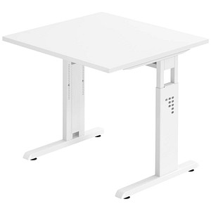 4032062142059 - HAMMERBACHER OS 08 höhenverstellbarer Schreibtisch weiß quadratisch C-Fuß-Gestell weiß 800 x 800 cm 4032062142059 - HAMMERBACHER OS 08 höhenverstellbarer Schreibtisch weiß quadratisch C-Fuß-Gestell weiß 800 x 800 cm