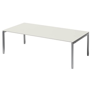 5020073998931 - Cito Höhenverstellbar Konferenztisch Hellgrau 4 Metallfüße 2400 (B) x 1200 (T) x 740 (H) mm MFC (Melaminbeschichtete Spanplatte) Stahl 5020073998931 - Cito Höhenverstellbar Konferenztisch Hellgrau 4 Metallfüße 2400 (B) x 1200 (T) x 740 (H) mm MFC (Melaminbeschichtete Spanplatte) Stahl