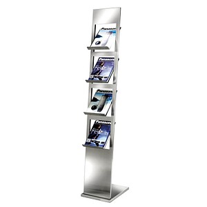 4044917417045 - Prospektständer Primus silber DIN A4 4 Fächer 4044917417045 - Prospektständer Primus silber DIN A4 4 Fächer
