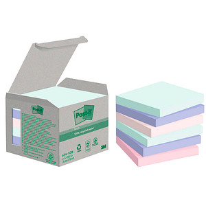 Post-it® Recycling Notes Rainbow Haftnotizen farbsortiert 6 Blöcke