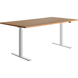 4014296860794 - Sitz-Steh-Schreibtisch E-Table TTS18080WB elektrisch höhenverstellbar 70-120cm (H) 180cmx80cm (BxT) rechteckig buche Weiß 4014296860794 - Sitz-Steh-Schreibtisch E-Table TTS18080WB elektrisch höhenverstellbar 70-120cm (H) 180cmx80cm (BxT) rechteckig buche Weiß
