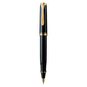 Pelikan Souverän R800 Tintenroller schwarz/gold 0,5 mm, Schreibfarbe: schwarz, 1 St.