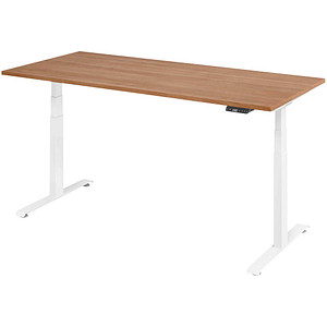 4032062320648 - Base Lite elektrisch höhenverstellbarer Schreibtisch nussbaum rechteckig T-Fuß-Gestell weiß 1800 x 800 cm 4032062320648 - Base Lite elektrisch höhenverstellbarer Schreibtisch nussbaum rechteckig T-Fuß-Gestell weiß 1800 x 800 cm