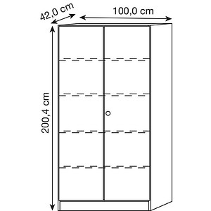 4032062325568 - Aktenschrank 6910 V6910 W S SG weiß silber 4 Fachböden 1000 x 420 x 2004 cm 4032062325568 - Aktenschrank 6910 V6910 W S SG weiß silber 4 Fachböden 1000 x 420 x 2004 cm