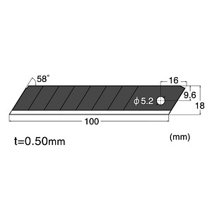 4904011014185 - 10 Cuttermesser-Klingen BL13P black blade schwarz 180 mm