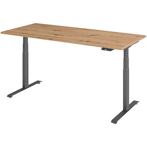 4032062320471 - Base Lite elektrisch höhenverstellbarer Schreibtisch asteiche rechteckig T-Fuß-Gestell grau 1800 x 800 cm