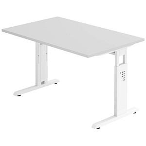 4032062142080 - HAMMERBACHER OS 12 höhenverstellbarer Schreibtisch lichtgrau rechteckig C-Fuß-Gestell weiß 1200 x 800 cm 4032062142080 - HAMMERBACHER OS 12 höhenverstellbarer Schreibtisch lichtgrau rechteckig C-Fuß-Gestell weiß 1200 x 800 cm