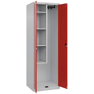 4067521417690 - Putzmittelschrank Classic Plus 080100-00-S10015 verkehrsrot lichtgrau 600 x 500 x 1850 cm aufgebaut 4067521417690 C+P-Möbel 4067521417690 - Putzmittelschrank Classic Plus 080100-00-S10015 verkehrsrot lichtgrau 600 x 500 x 1850 cm aufgebaut 4067521417690 C+P-Möbel
