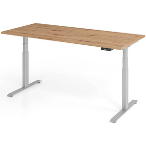 4032062320563 - Base Lite elektrisch höhenverstellbarer Schreibtisch asteiche rechteckig T-Fuß-Gestell silber 1800 x 800 cm