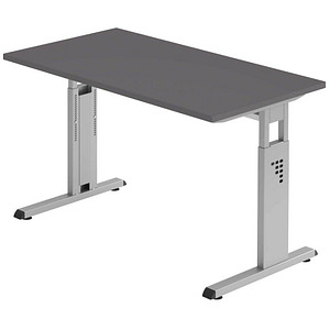4032062323243 - Schreibtisch VOS612 G S manuell höhenverstellbar 65-85cm (H) 120x672cm (BxT) rechteckig graphit silber 4032062323243 Ham 4032062323243 - Schreibtisch VOS612 G S manuell höhenverstellbar 65-85cm (H) 120x672cm (BxT) rechteckig graphit silber 4032062323243 Ham