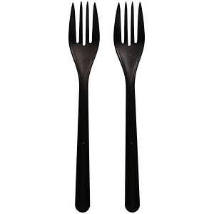 8717202976454 - Mehrweg-Besteck Papstar Gabeln 50 St spülmaschinengeeignet recyclebar Bio-PP schwarz