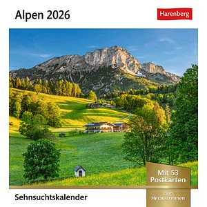 9783840035562 - Alpen Sehnsuchtskalender 2026 - Wochenkalender mit 53 Postkarten