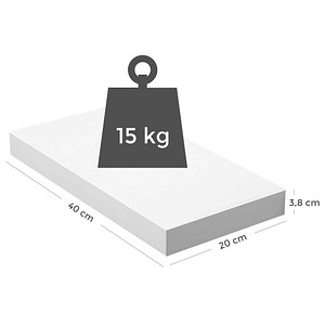 0194343033891 - Vasagle Wandregal Wandboard für Bücher Bilder Deko Schweberegal 40 x 20 x 38 cm Büroregal mdf für Wohnzimmer Küche Flur Schlafzimmer