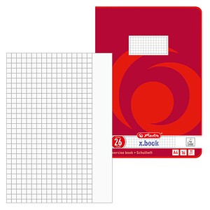 herlitz Schulhefte x.book Lineatur 26 kariert A4 mit Rand, 16 Blatt, 1 St.