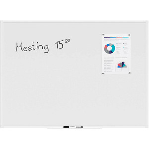 4002390093873 - MAUL Whiteboard MAULprimo im Hoch- Querformat nutzbar magnethaftend Ablageschale H 800 x B 1100 mm Stahlblech kunststoffbeschichtet weiß