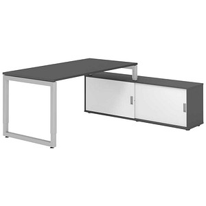 4032062332382 - Schreibtischkombination RSE16 höhenverstellbar  rechteckig graphit   silber 4032062332382 Hammerbacher