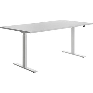 4014296873930 - Sitz-Steh-Schreibtisch E-Table TTS18080WG elektrisch höhenverstellbar 70-120cm (H) 180cmx80cm (BxT) rechteckig lichtgrau   W