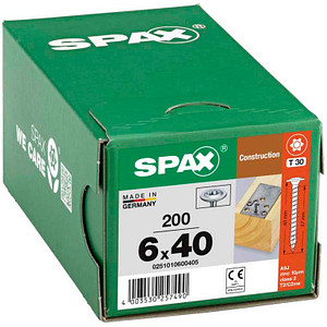 SPAX® Holzbauschrauben T30 Tellerkopf WIROX 40mm  x 6 mm, 200 St.