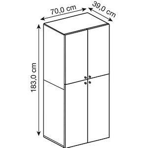4051814372810 - Aktenschrank XXL 914113 weiß 4 Fachböden 700 x 400 x 1780 cm 4051814372810 my office 4051814372810 - Aktenschrank XXL 914113 weiß 4 Fachböden 700 x 400 x 1780 cm 4051814372810 my office
