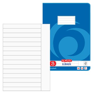 herlitz Schulhefte x.book Lineatur 25 liniert A4 mit Rand, 16 Blatt, 1 St.