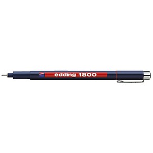 4004764043866 - edding 1800 Filzstift Extra Fein Rundspitze 025 mm Rot Nachfüllbar Wasserbeständig