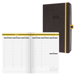 4004360768071 - Buchkalender L2607 dunkelgrau gelb 1 Woche   2 Seiten 148x213cm (A4) 4004360768071 Sigel 4004360768071 - Buchkalender L2607 dunkelgrau gelb 1 Woche   2 Seiten 148x213cm (A4) 4004360768071 Sigel