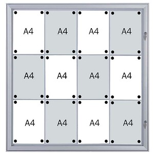 4016946223805 - Schaukasten Security 12 x A4  schwer entflammbar Metallrückwand weiß silber magnetisch 4016946223805 Franken