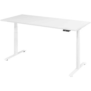 BaseLite elektrisch höhenverstellbarer Schreibtisch weiß rechteckig, T-Fuß-Gestell weiß 180,0 x 80,0 cm