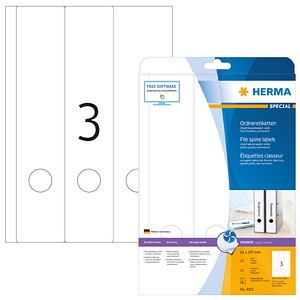 4008705048316 - HERMA Inkjet Ordneretiketten A4 61x297 mm weiß Papier matt 75 St - Weiß - Selbstklebendes Druckeretikett - A4 - Papier - Tintenstrahl - Dauerhaft 4008705048316 - HERMA Inkjet Ordneretiketten A4 61x297 mm weiß Papier matt 75 St - Weiß - Selbstklebendes Druckeretikett - A4 - Papier - Tintenstrahl - Dauerhaft