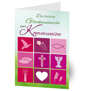 LUMA Kommunionkarte Symbole LU2047 DIN B6, 1 St.
