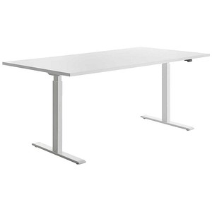 Topstar E-Table elektrisch höhenverstellbarer Schreibtisch weiß rechteckig, T-Fuß-Gestell weiß 180,0 x 80,0 cm