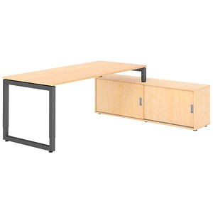 4032062332528 - Schreibtischkombination RSE19 höhenverstellbar  rechteckig ahorn   graphit 4032062332528 Hammerbacher