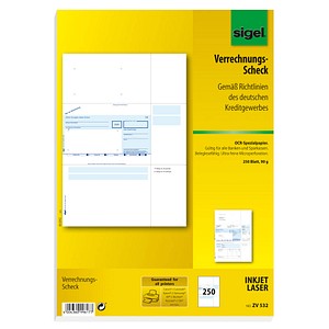 4004360996177 - SIGEL Bankformulare SEPA-Verrechnungsscheck SEPA-Verrechnungs-Scheck A4 ZV532 DIN A4 250 Seiten 4004360996177 - SIGEL Bankformulare SEPA-Verrechnungsscheck SEPA-Verrechnungs-Scheck A4 ZV532 DIN A4 250 Seiten