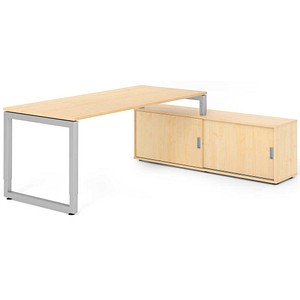 4032062332511 - Schreibtischkombination RSE19 höhenverstellbar 72-81cm (H) 160x80cm (BxT) rechteckig ahorn   silber 4032062332511 Hammerbach