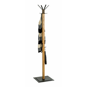 HAKU Möbel Kleiderständer 54326 eiche Holz 6 Haken 40,0 x 180,0 cm