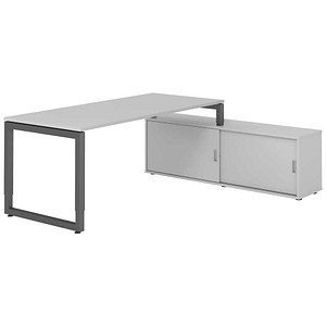 4032062332559 - Schreibtischkombination RSE19 höhenverstellbar 72-81cm (H) 160x80cm (BxT) rechteckig grau   graphit 4032062332559 Hammerbach