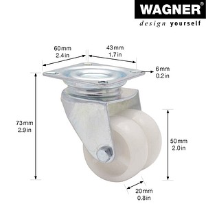 4001073078404 - Apparate-Doppel-Lenkrolle ECO RO 1252 weiß 4001073078404 WAGNER design yourself