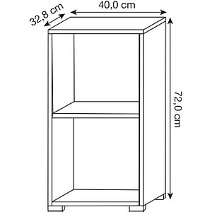 4059484217608 - Home Office Regal TEMPIO aus Holz 2 Fächer 2 OH B 400 x T 340 x H 720 mm anthrazit