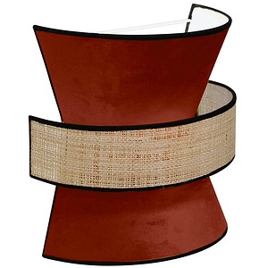 3361410162021 - Wandleuchte Gatsby Samt Rattan weinrot B 300 x T 300 x H 150 mm 2 x E27 meet by paperflow