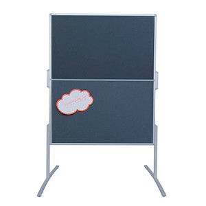 4016946207911 - Moderationstafel Pro MT880312 120x150cm Filz + Filz (beidseitig) pinnbar klappbar grau + grau 4016946207911 Franken