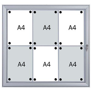 FRANKEN Schaukasten Security silber 6x DIN A4 74,1 x 2,3 x 69,6 cm, 1 St.