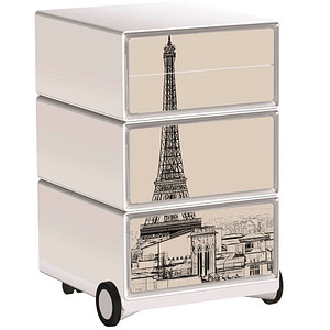 PAPERFLOW easyBox Business Rollcontainer weiß, bunt 62125 4 Auszüge 39,0 x 43,6 x 64,2 cm